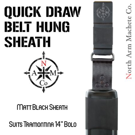 Tramontina Bolo Sheath North Arm Machete Co. Belt Hung painted Matt Black