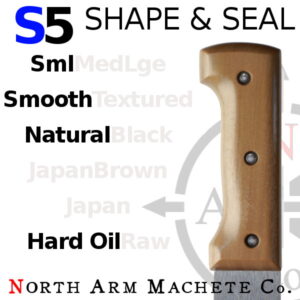 Natural Tramontina machete handle shaped and sealed by North Arm Machete Co
